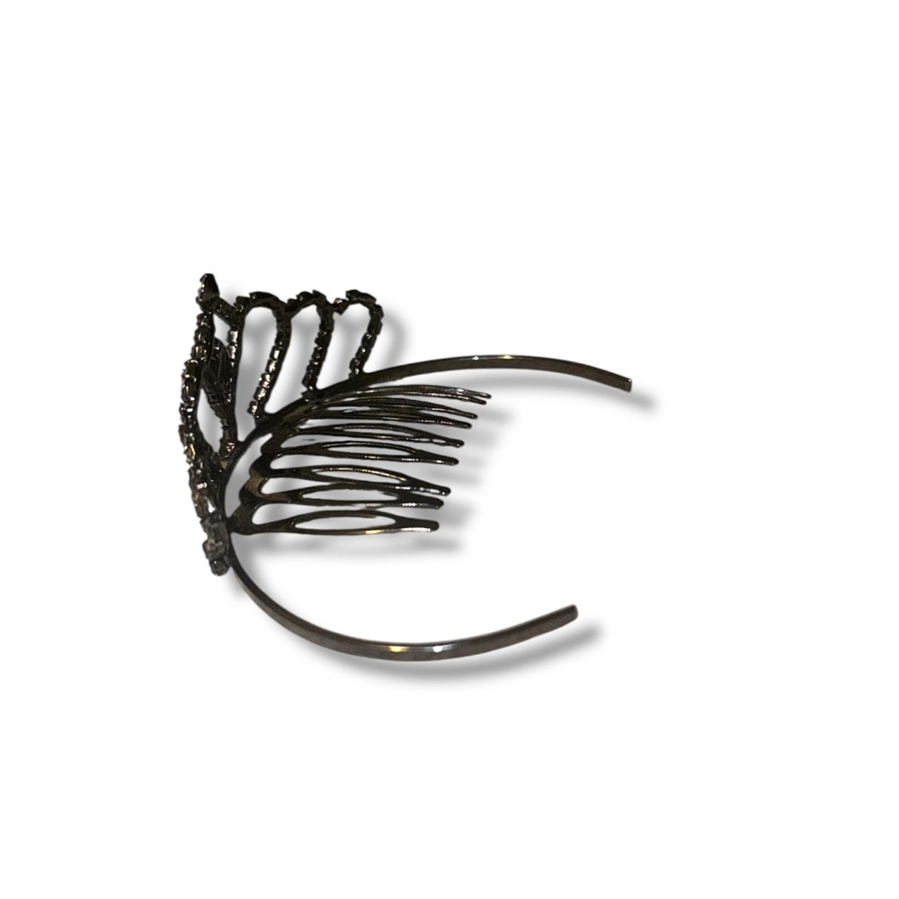 Crown Rhinestone Hair Comb Mini Tiara - Picture 3 of 4